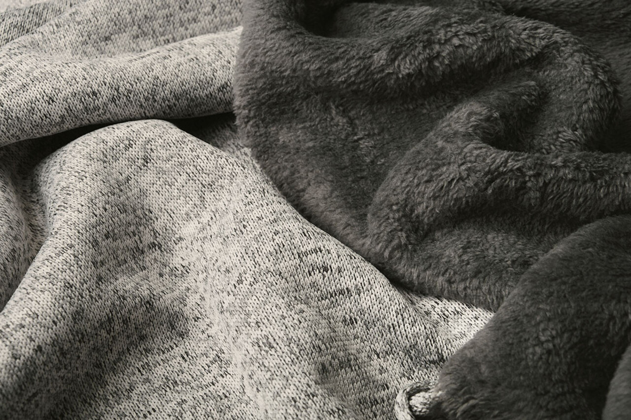 De Punto Tejido de Sudadera, Pelo Jaspeado Gris De Punto Tejido de Sudadera, Pelo Jaspeado Gris