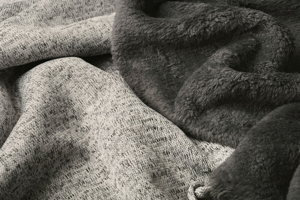 De Punto Tejido de Sudadera, Pelo Jaspeado Gris De Punto Tejido de Sudadera, Pelo Jaspeado Gris