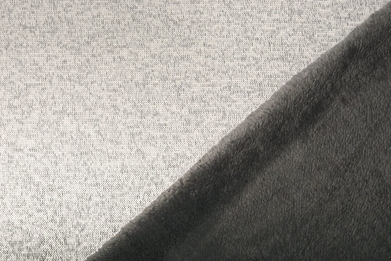 De Punto Tejido de Sudadera, Pelo Jaspeado Plateado De Punto Tejido de Sudadera, Pelo Jaspeado Plateado