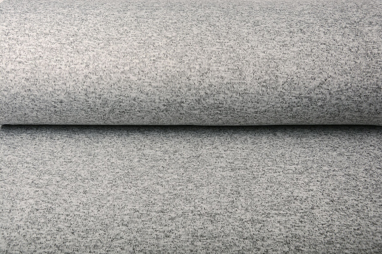 Sweatstoff Gestrickt, Bunt Melange Silber Grau Sweatstoff Gestrickt, Bunt Melange Silber Grau