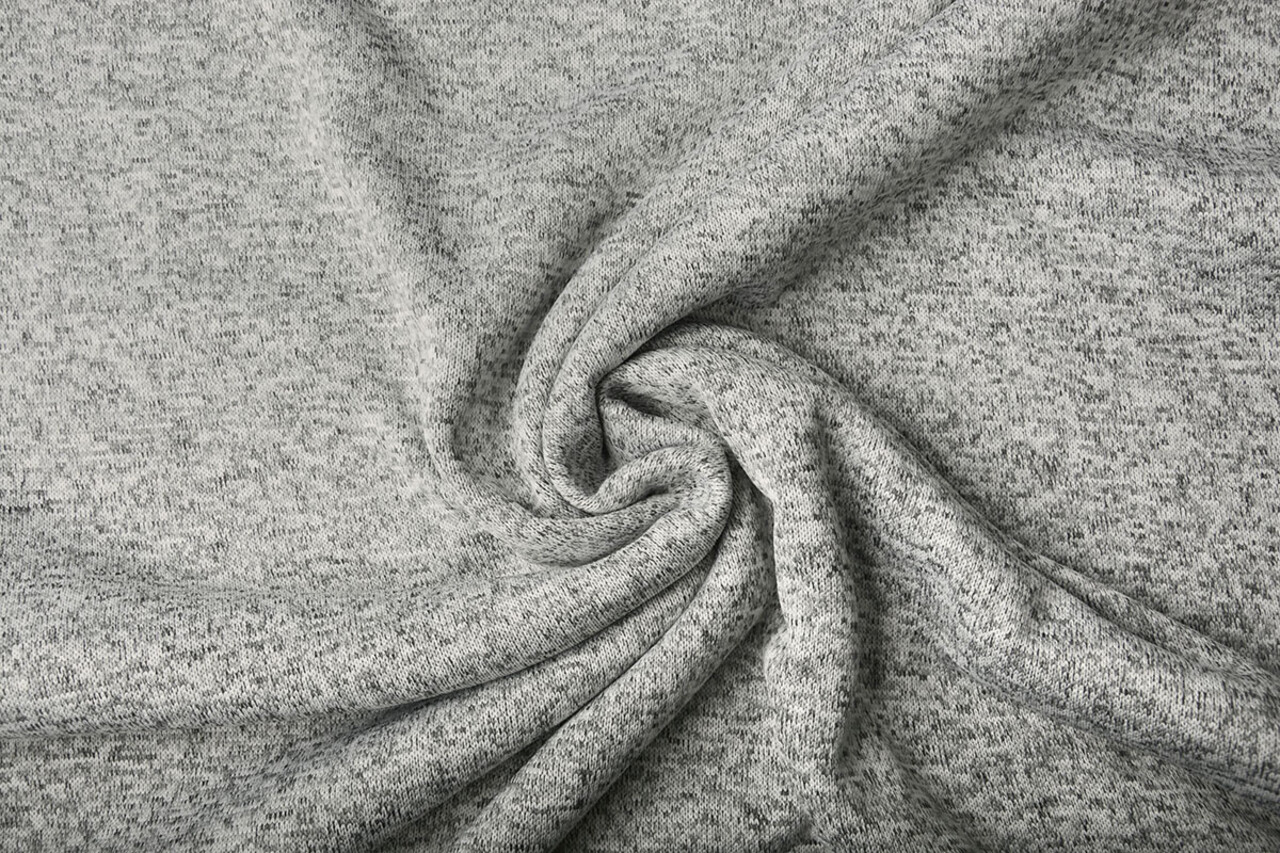 Sweatstoff Gestrickt, Bunt Melange Silber Grau Sweatstoff Gestrickt, Bunt Melange Silber Grau