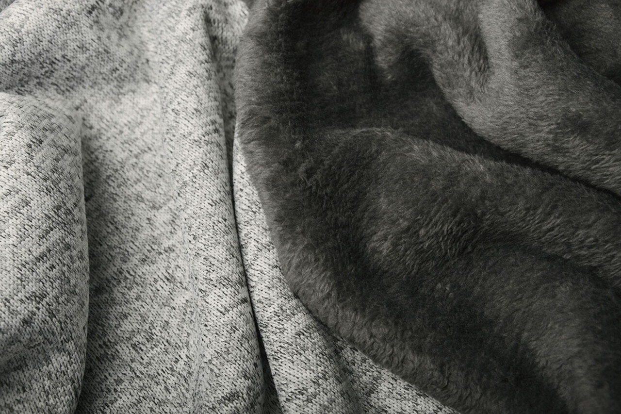 De Punto Tejido de Sudadera, Pelo Jaspeado Plateado Gris De Punto Tejido de Sudadera, Pelo Jaspeado Plateado Gris