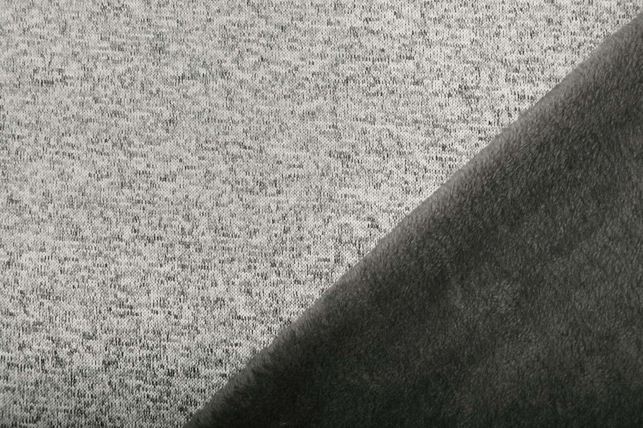 Sweatstoff Gestrickt, Bunt Melange Silber Grau Sweatstoff Gestrickt, Bunt Melange Silber Grau