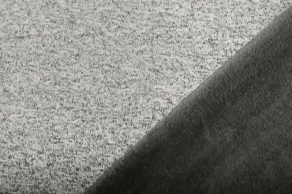 A Maglia Felpa, Pelliccia Mélange Argento Grigio A Maglia Felpa, Pelliccia Mélange Argento Grigio