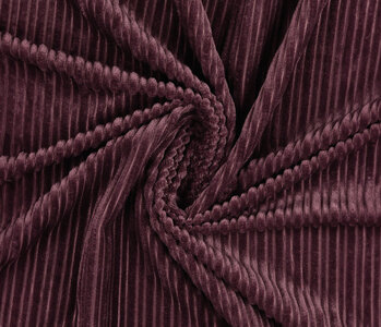 Hoch und Tief Cord-Rippstoff Bordeaux Rot