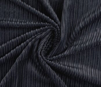 High and Low Rib Fabric Navy Blue