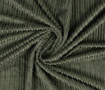 High and Low Rib Fabric Army Green
