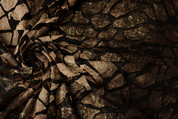 Jersey Glitter Fabric Tie Dye Brown