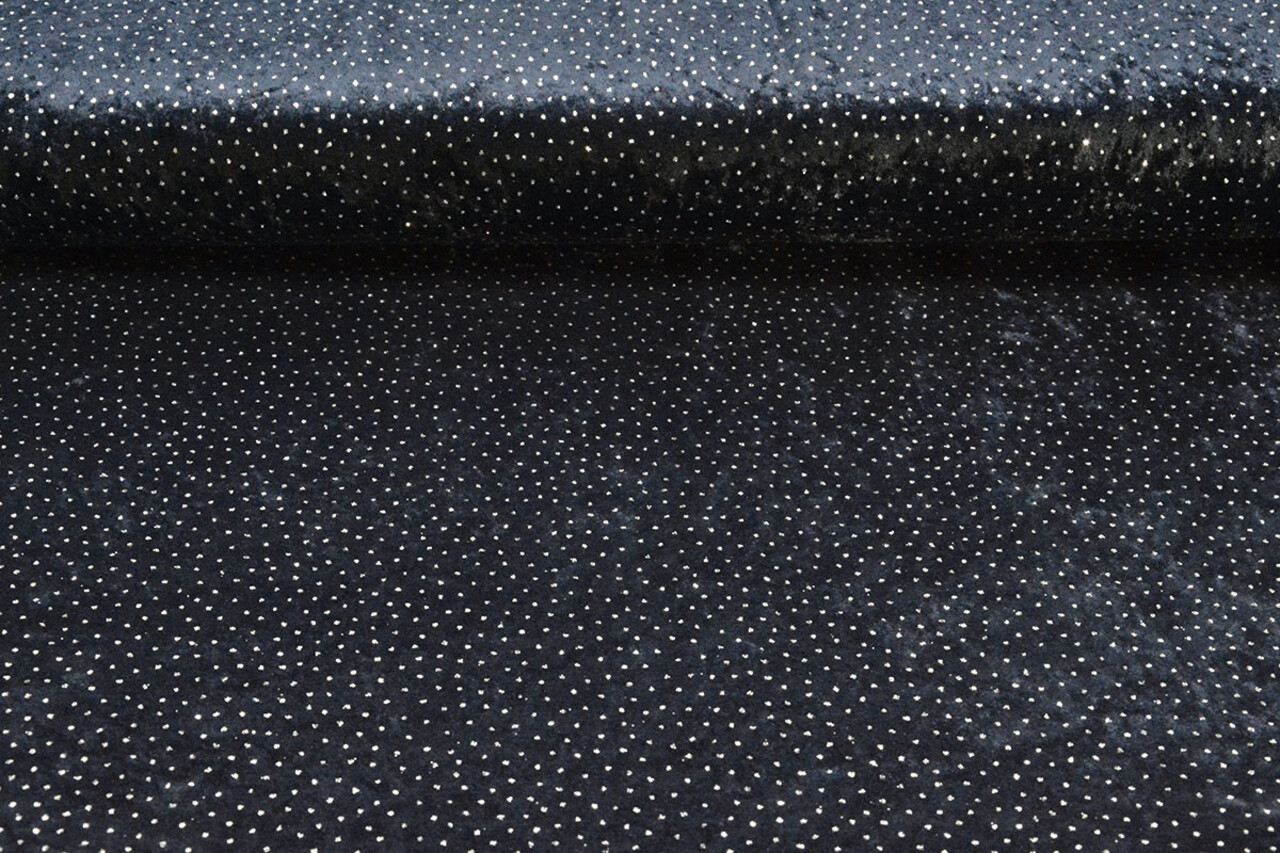 Samt mit Glitzer Marineblau Samt mit Glitzer Marineblau