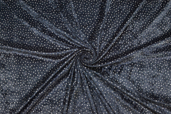 Velours met Glitter Marine Blauw