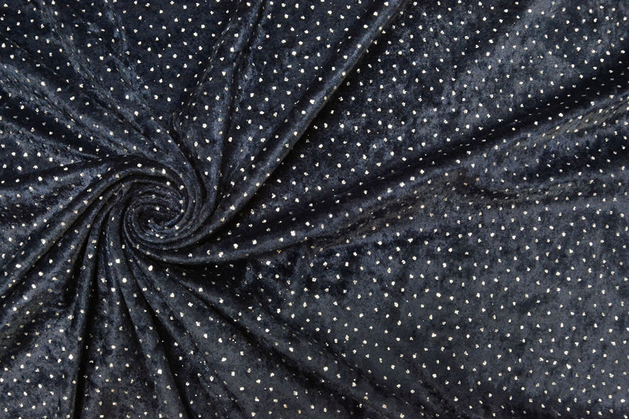 Samt mit Glitzer Marineblau Samt mit Glitzer Marineblau