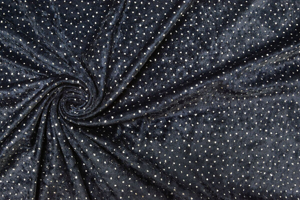 Velours met Glitter Marine Blauw