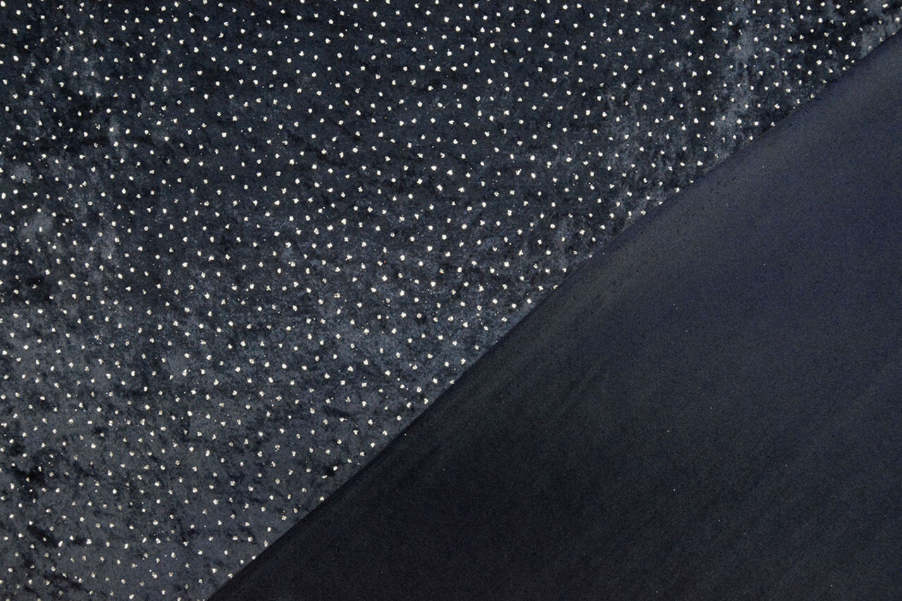 Samt mit Glitzer Marineblau Samt mit Glitzer Marineblau