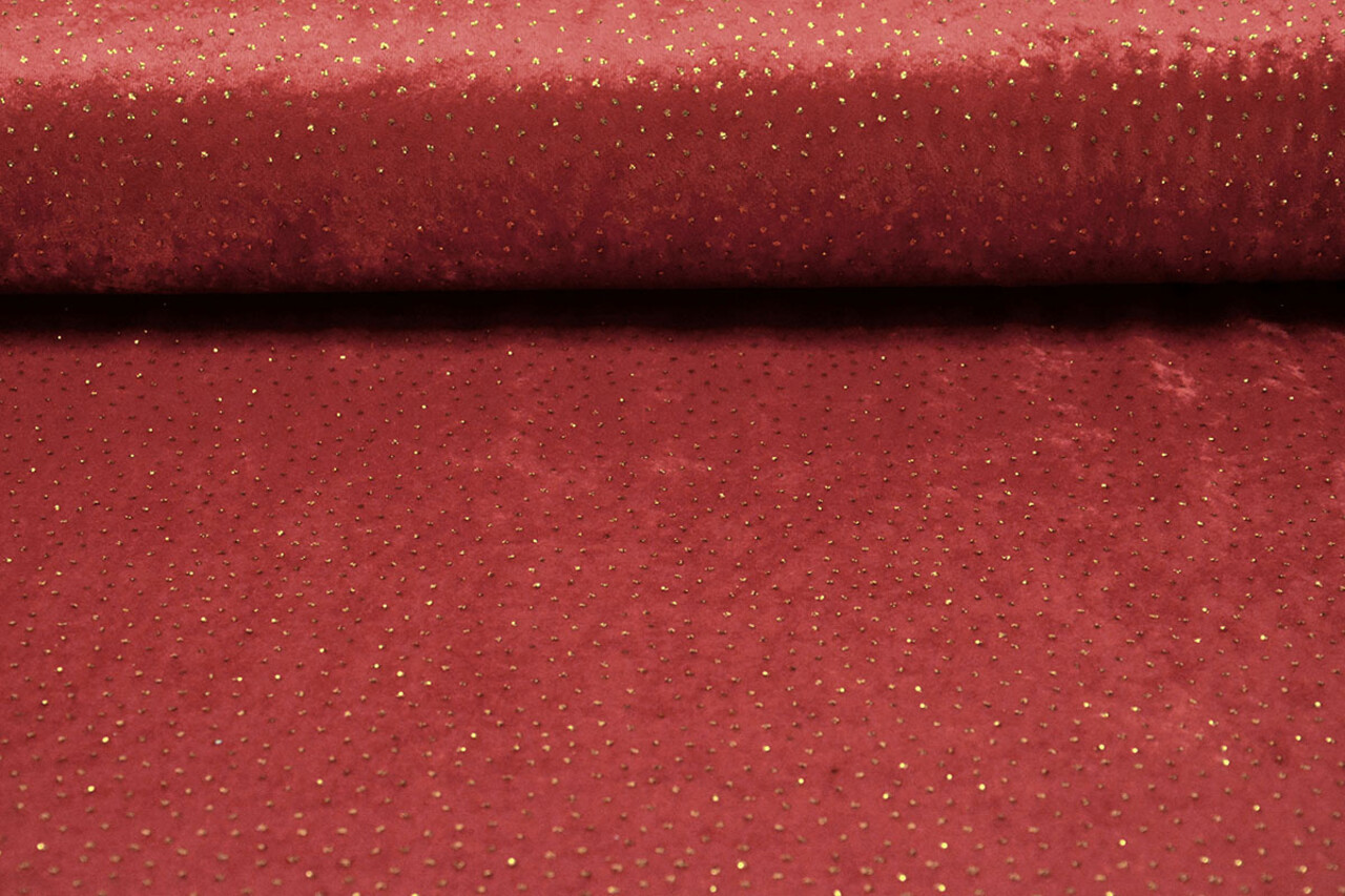 Velours with Glitter Red