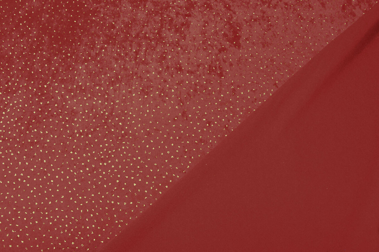 Velours with Glitter Red