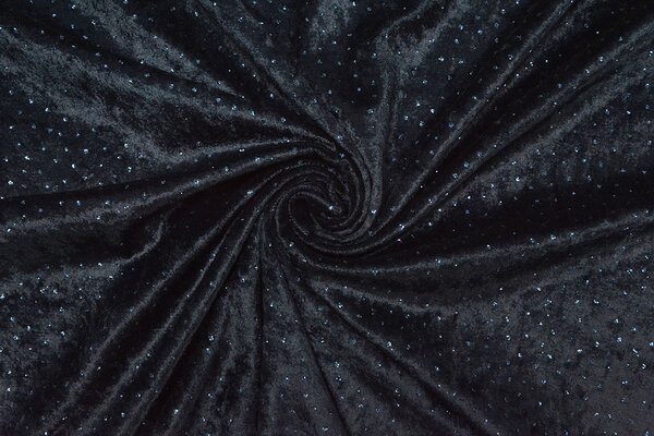 Velours met Blauwe Glitter Marine Blauw