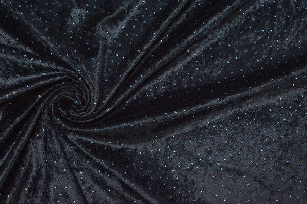 Samt mit Blauem Glitzer Marineblau
