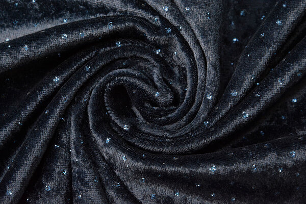 Velours met Blauwe Glitter Marine Blauw