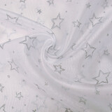 Luxuriöser Organza Sternen Silber Weiß Luxuriöser Organza Sternen Silber Weiß
