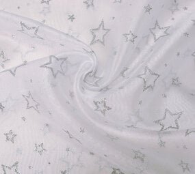 Luxe Organza Estrellas Plateado Blanco Luxe Organza Estrellas Plateado Blanco