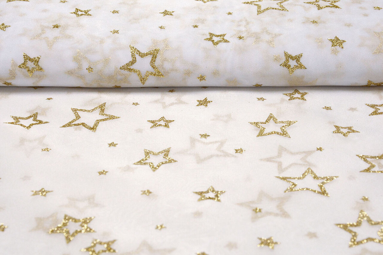 Luxury Organza Stars Gold