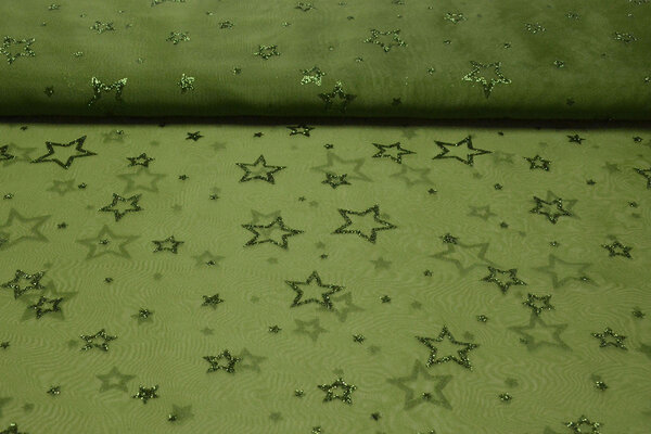 Luxe Organza Estrellas Verde