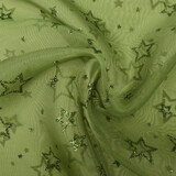 Luxury Organza Stars Green Luxury Organza Stars Green