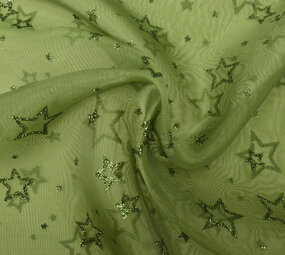 Luxe Organza Sterren Groen Luxe Organza Sterren Groen
