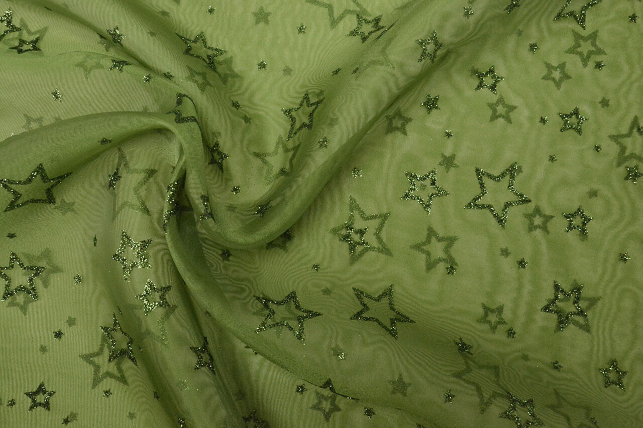 Luxe Organza Étoiles Vert Luxe Organza Étoiles Vert
