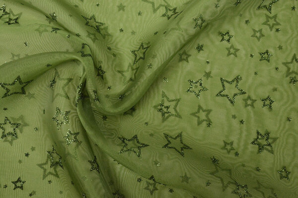 Luxe Organza Estrellas Verde