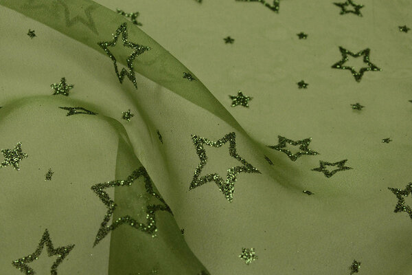 Luxe Organza Sterren Groen