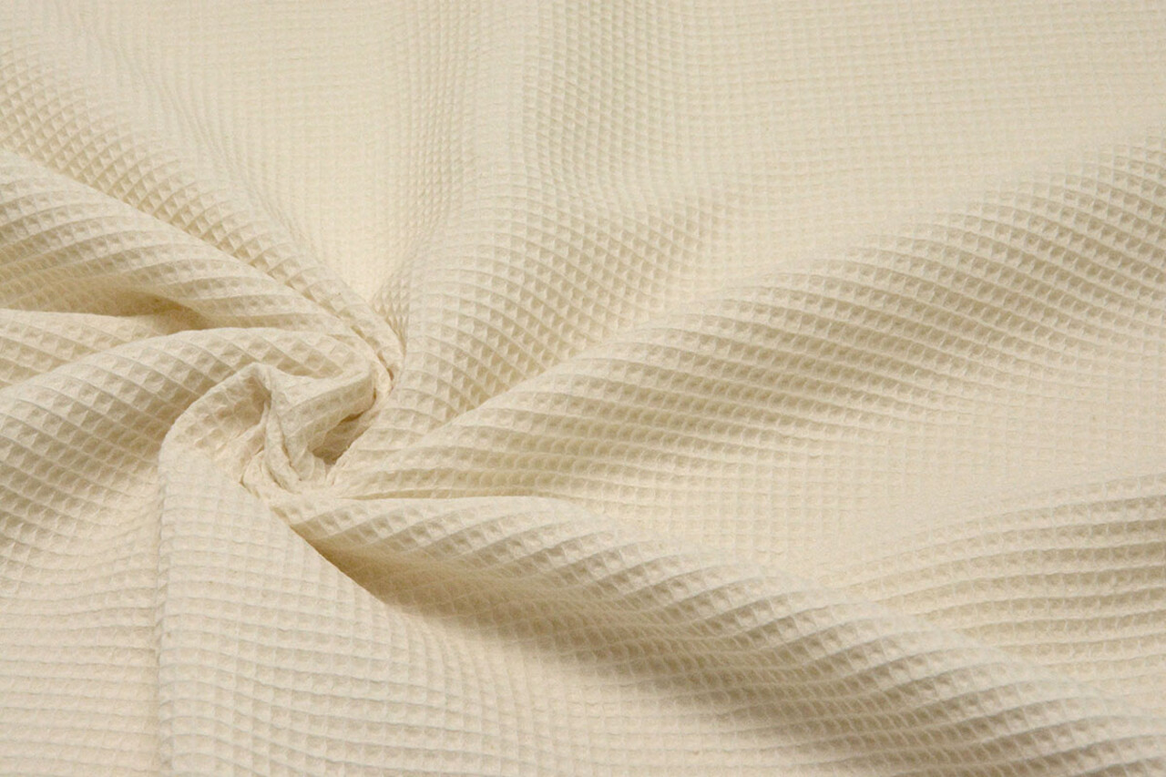 Oeko-Tex® Leinen Waffelpiqué Baumwolle Creme Oeko-Tex® Leinen Waffelpiqué Baumwolle Creme