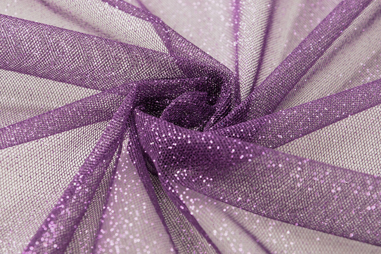 Feiner Tüll mit Glitzer Lila