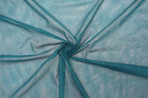 Fijne Tule met Glitter Petrol