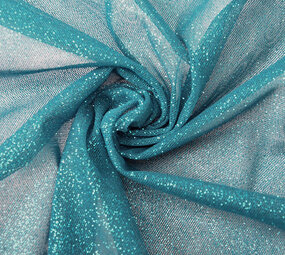 Feiner Tüll mit Glitzer Petrol