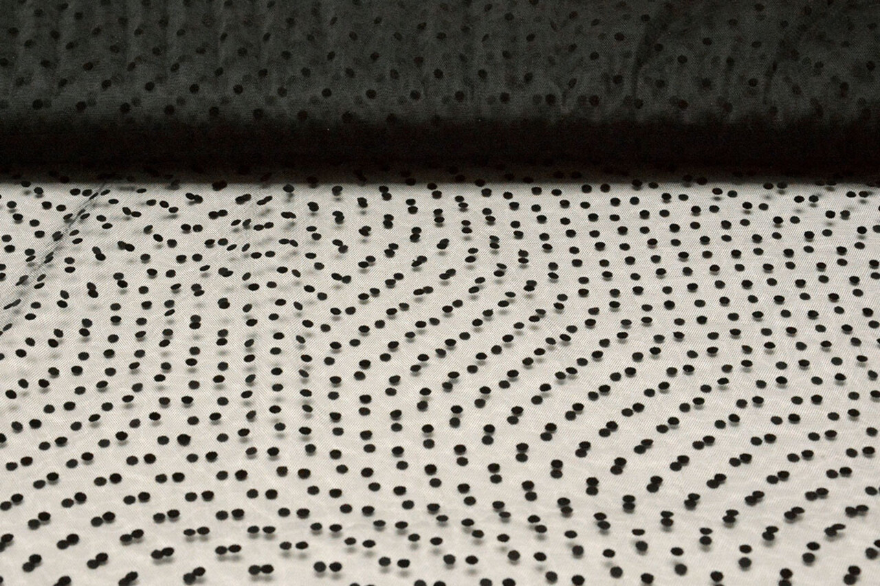 Feiner Tüll Kleine Dots Schwarz