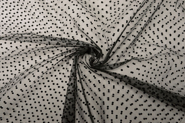 Feiner Tüll Kleine Dots Schwarz