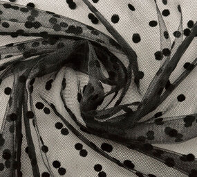 Fijne Tule Kleine Dots Zwart Fijne Tule Kleine Dots Zwart