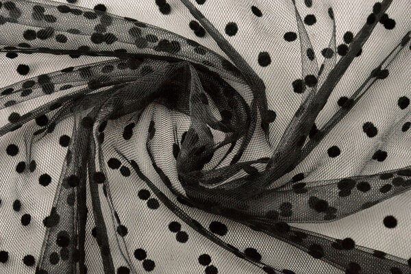 Feiner Tüll Kleine Dots Schwarz