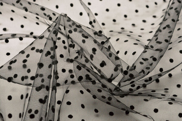 Feiner Tüll Kleine Dots Schwarz