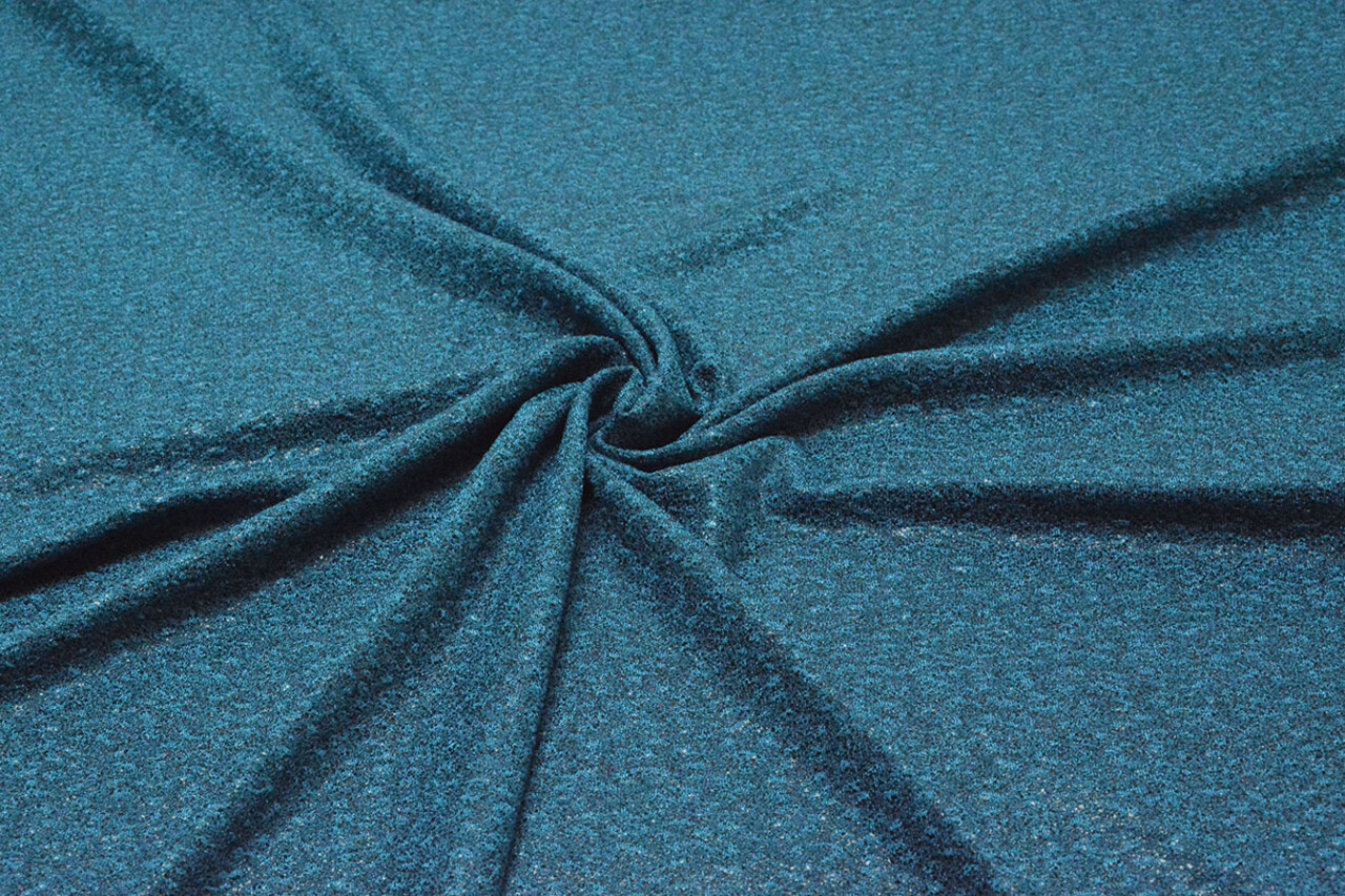 Gestrickter Jersey Flocken  Petrol Blau