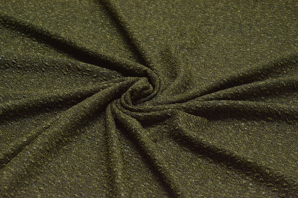 Gestrickter Jersey Flocken Moosgrün Gestrickter Jersey Flocken Moosgrün