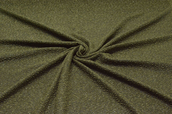 Gestrickter Jersey Flocken Moosgrün Gestrickter Jersey Flocken Moosgrün