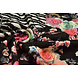 Scuba Crêpe Imprimé Flores Noir