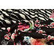 Scuba Crêpe Imprimé Flores Noir