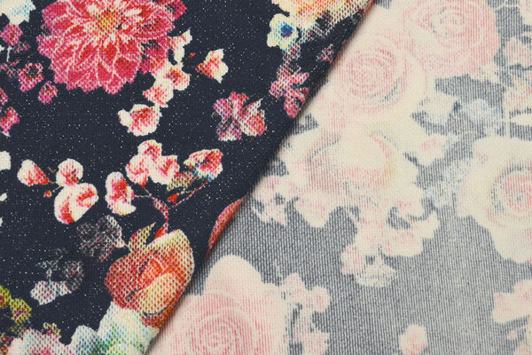 Scuba Crepe Bedrukt Flores Marine Blauw