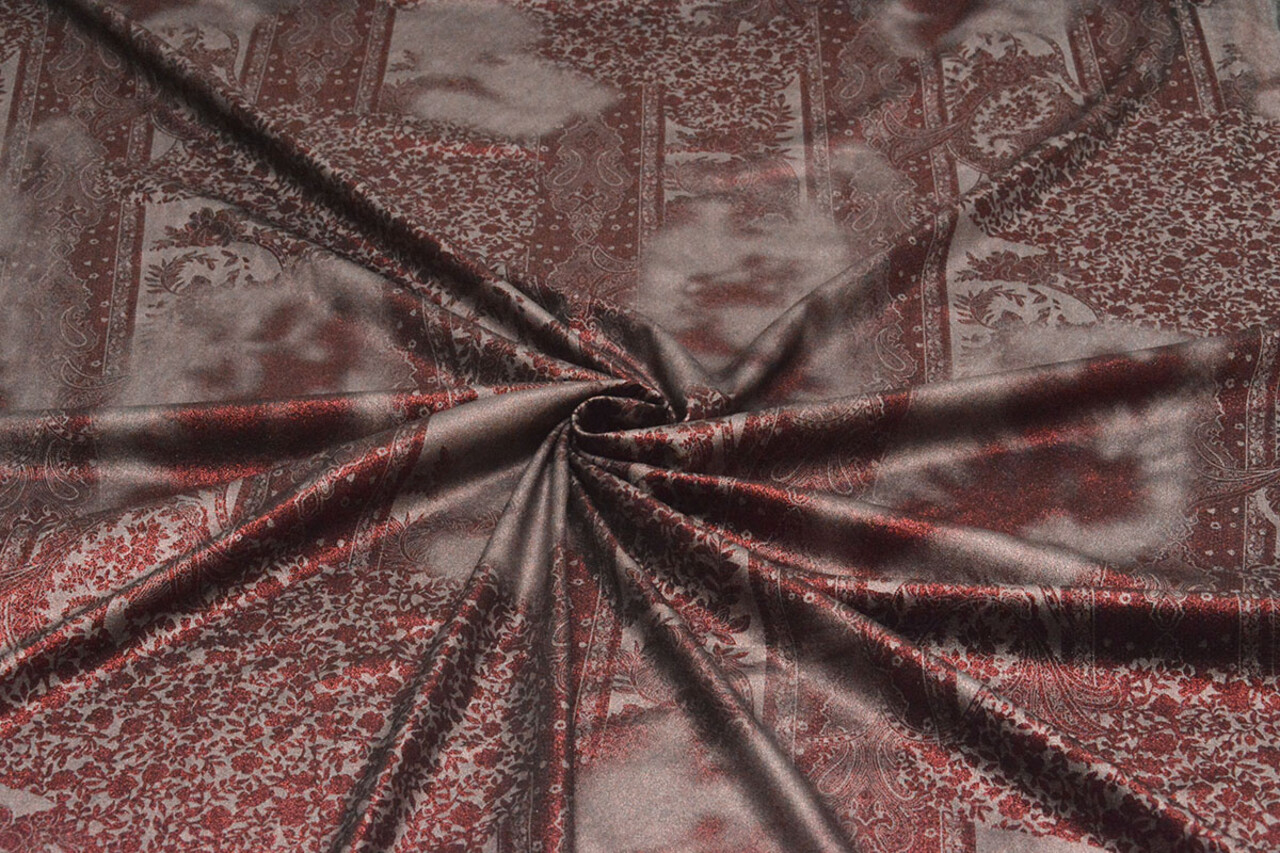 Jersey Lamé Lou Wine Red