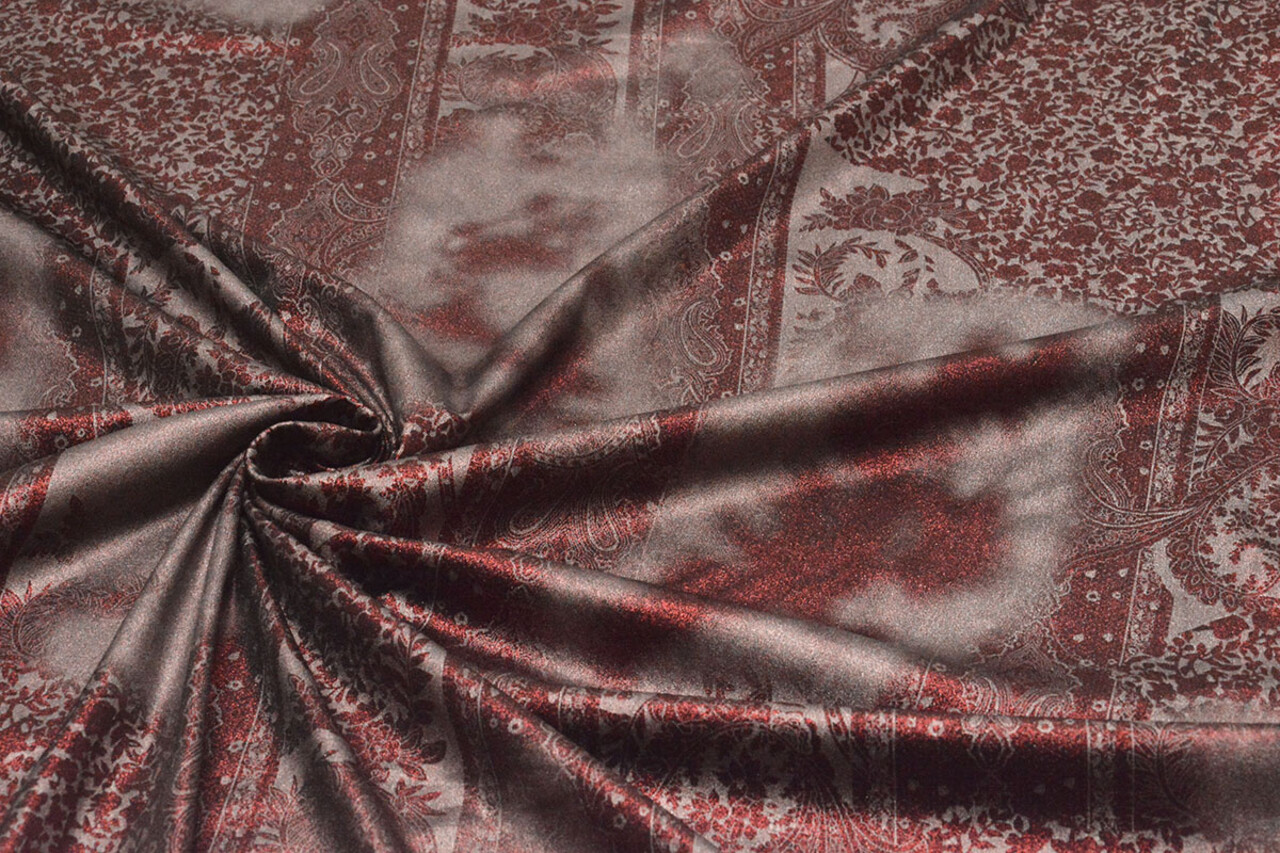 Jersey Lamé Lou Wine Red