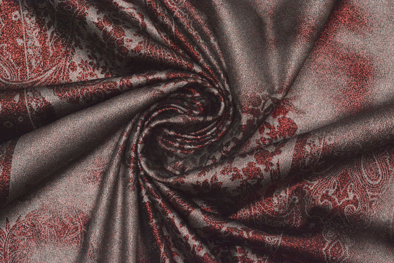 Jersey Lamé Lou Wine Red