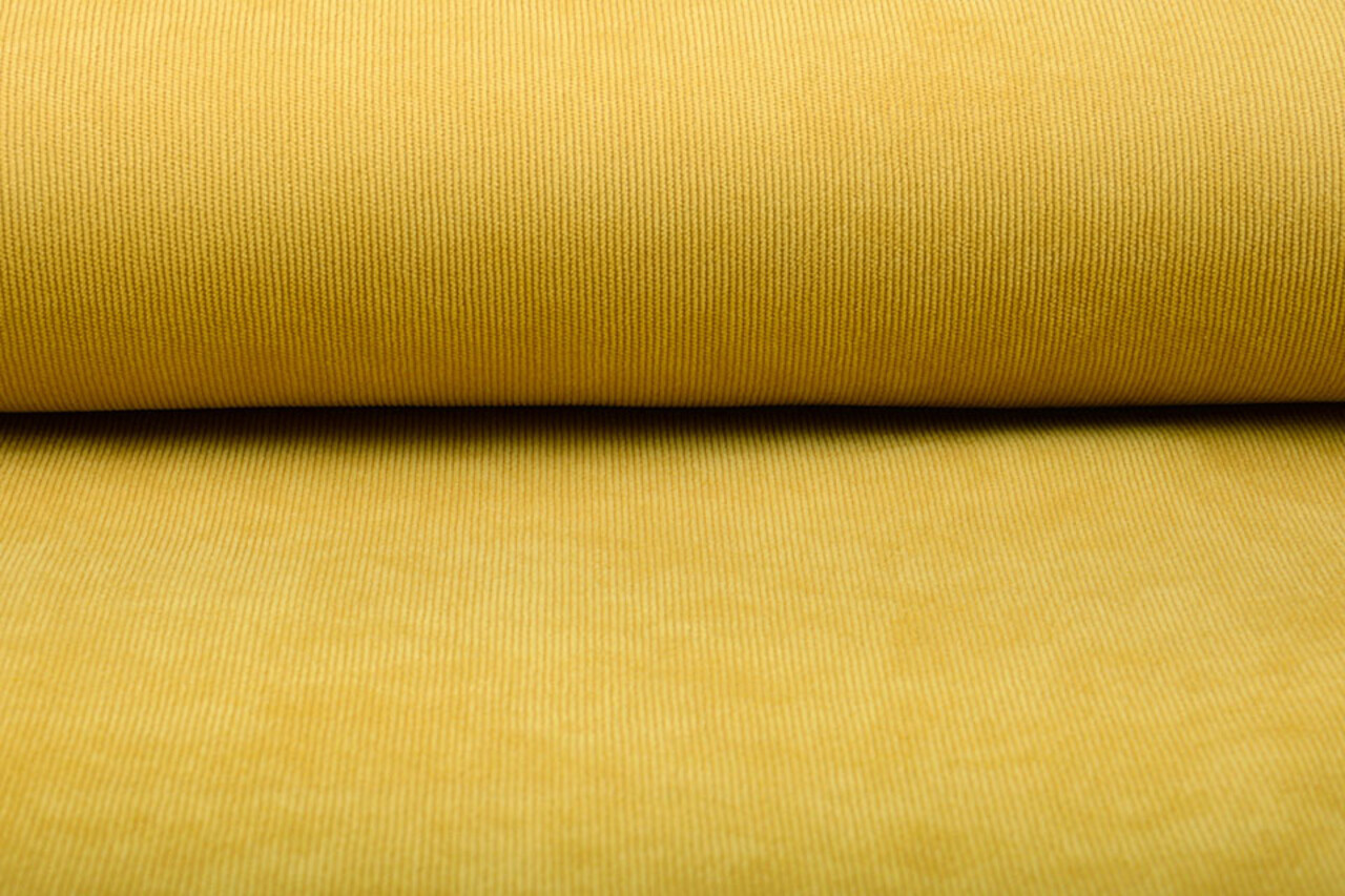 Velours Côtelé 16 Côtes Jaune